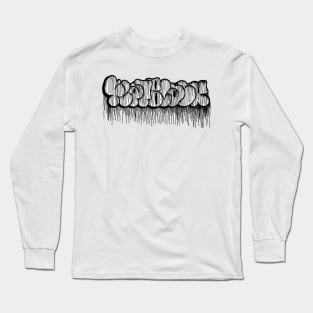 Throw Up Flat Black Long Sleeve T-Shirt